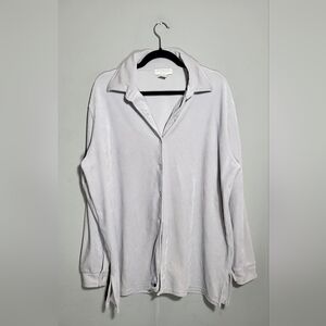 VINTAGE EXPRESS TRICOT Velour Shacket | Size XL | Icy Lavendar Gray